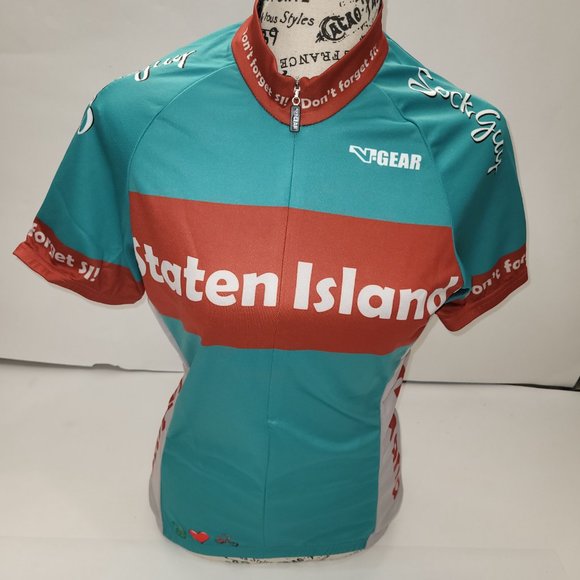 V-Gear Other - V-Gear Staten Island Cycling Jersey Peace, Love & Pedals Men's Aqua NEW Sizes